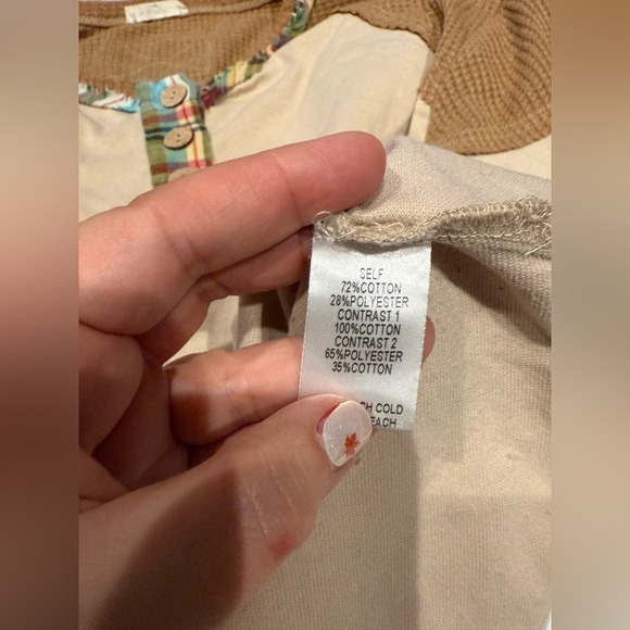 Easel Textured Knit Top in Tan - Picture 7 of 7